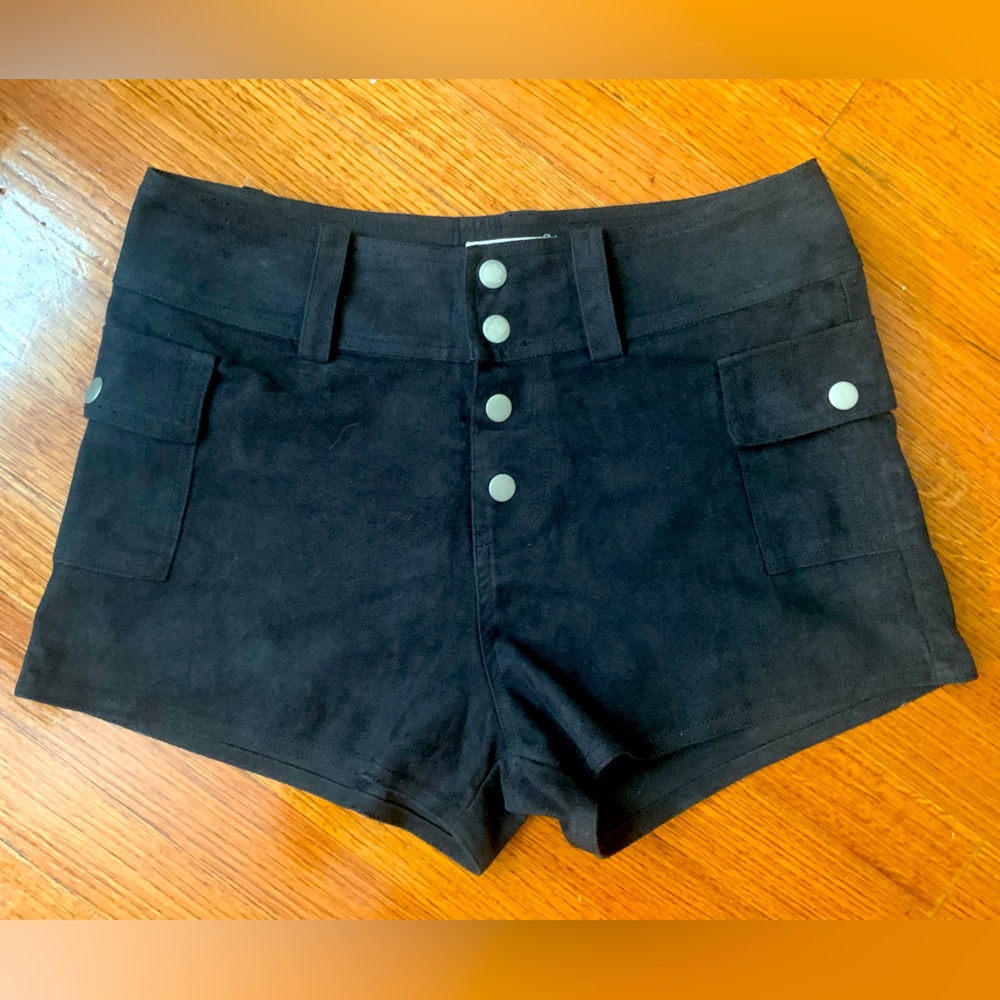 Cotton Candy Black Faux Suede Shorts